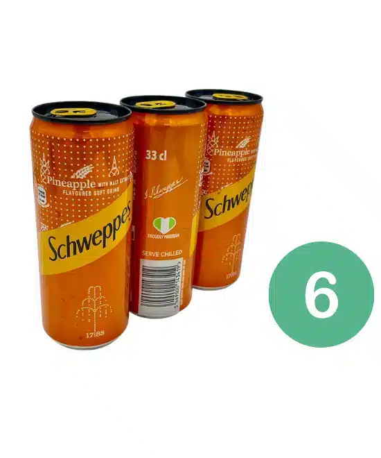 schweppes pineapple - Ofoodi African Store - Schweppes Pineapple Can Pack of 33cl x 6