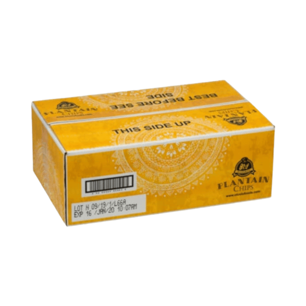 yellow plantain chips box of 24 packs 1 PhotoRoom1 - Ofoodi African Store - Olu Olu Plantain Chips Sweet 24 X 60g