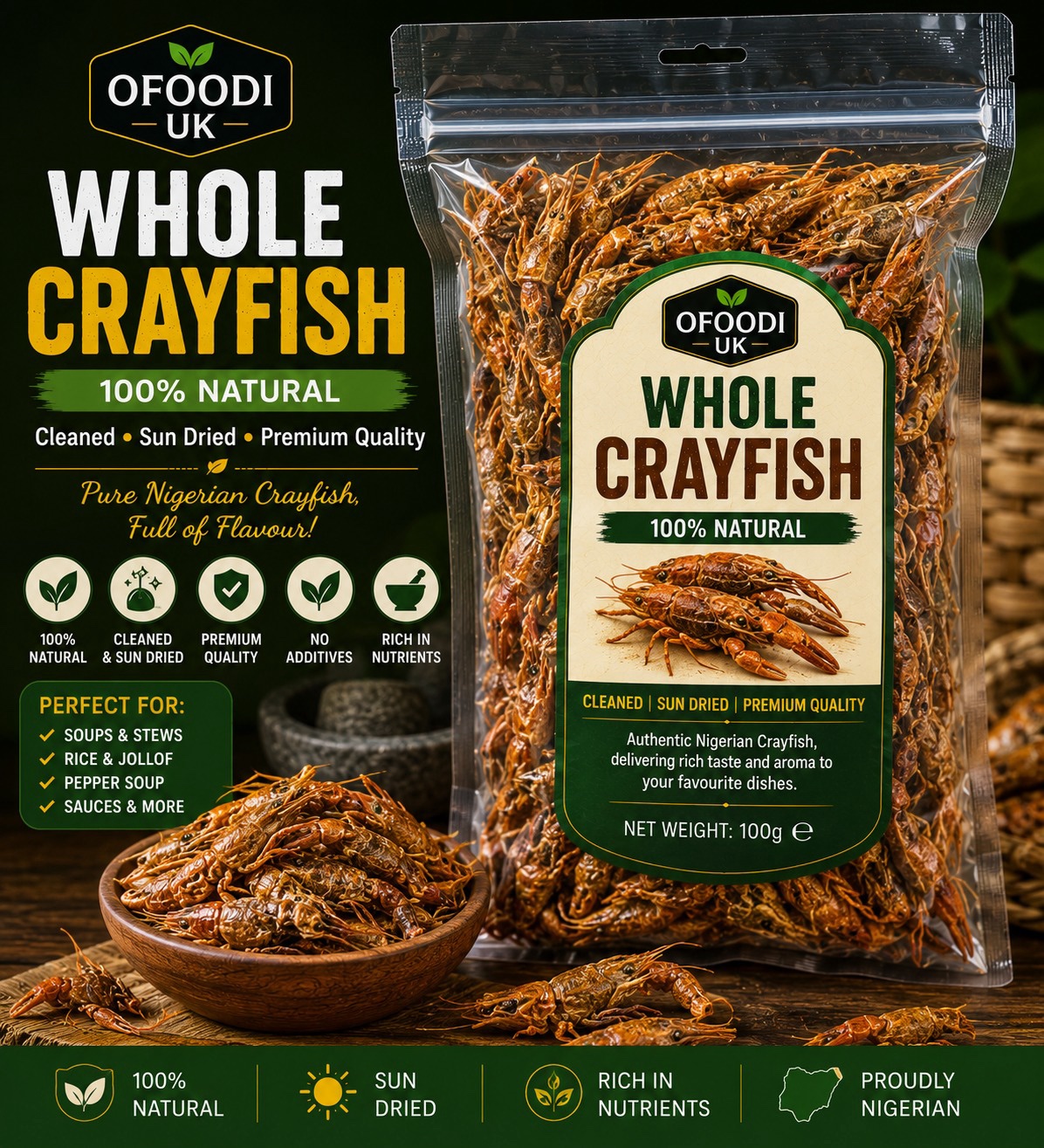 Crayfish Whole 200G 1 - Ofoodi Online African, Asian, Caribbean Store Crayfish whole 200g