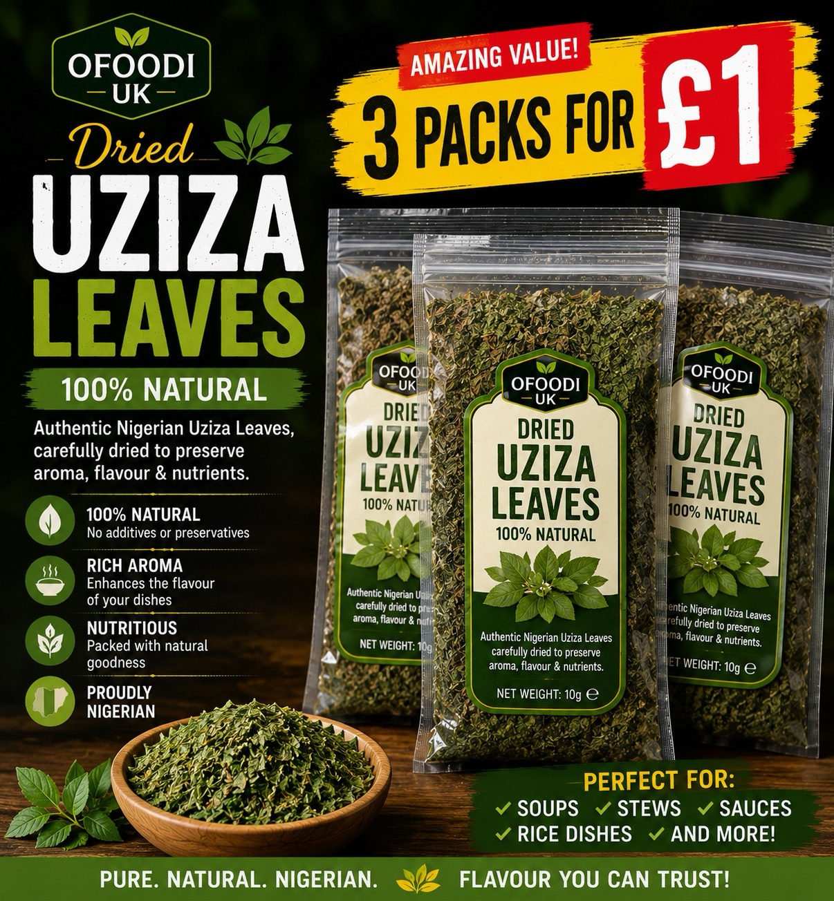 Dried Uziza Leaf 30G X 3 Packs 1 - Ofoodi Online African, Asian, Caribbean Store Dried uziza leaf 30g x 3 packs