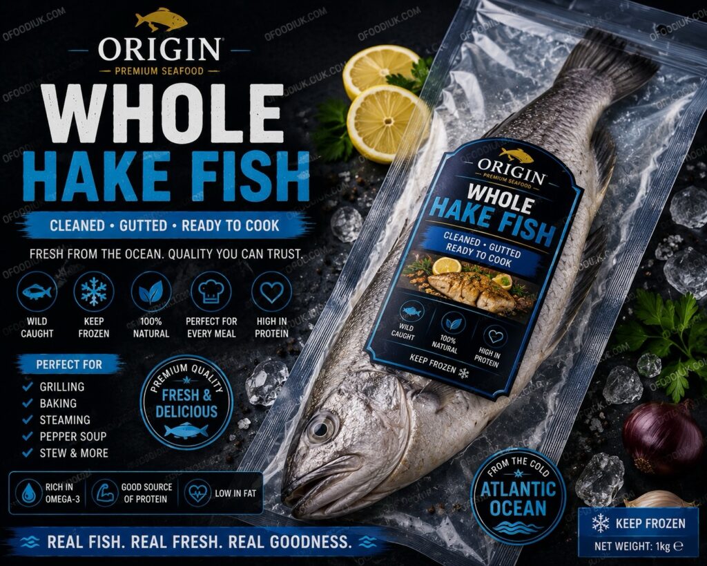 Whole hake fish 1 piece uncut