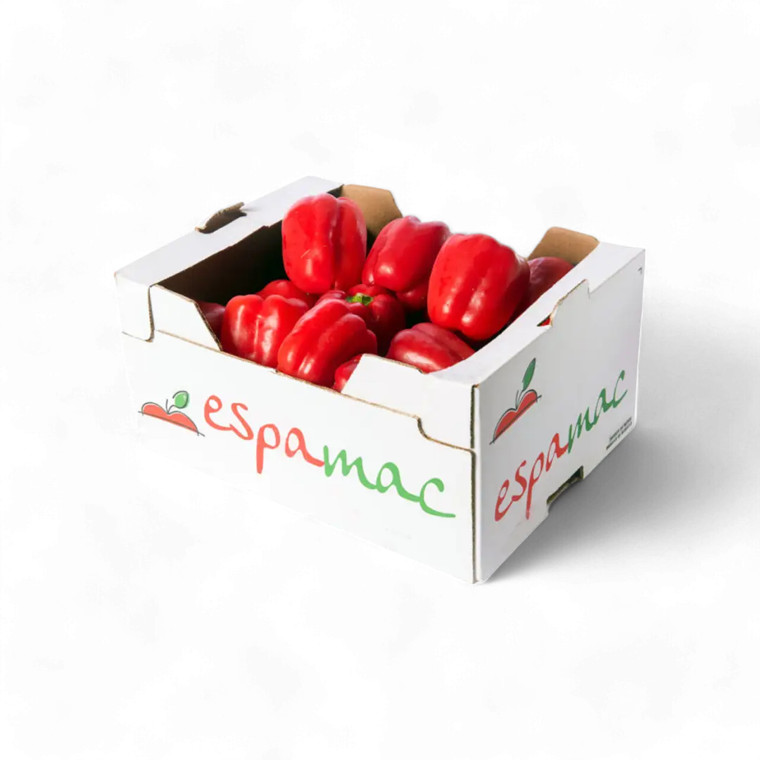 Vibrant Fresh Red Bell Pepper Box 3.5Kg 1 - Ofoodi Online African, Asian, Caribbean Store Red bell pepper box 3.5kg
